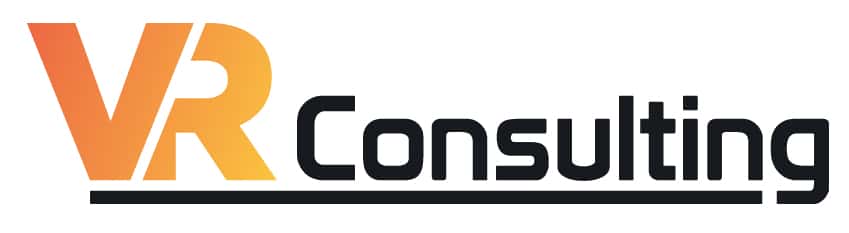 VR Consulting logo noir, fond blanc